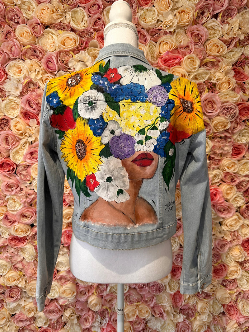 Chic Happens Art Jeans Jacket "Flower"