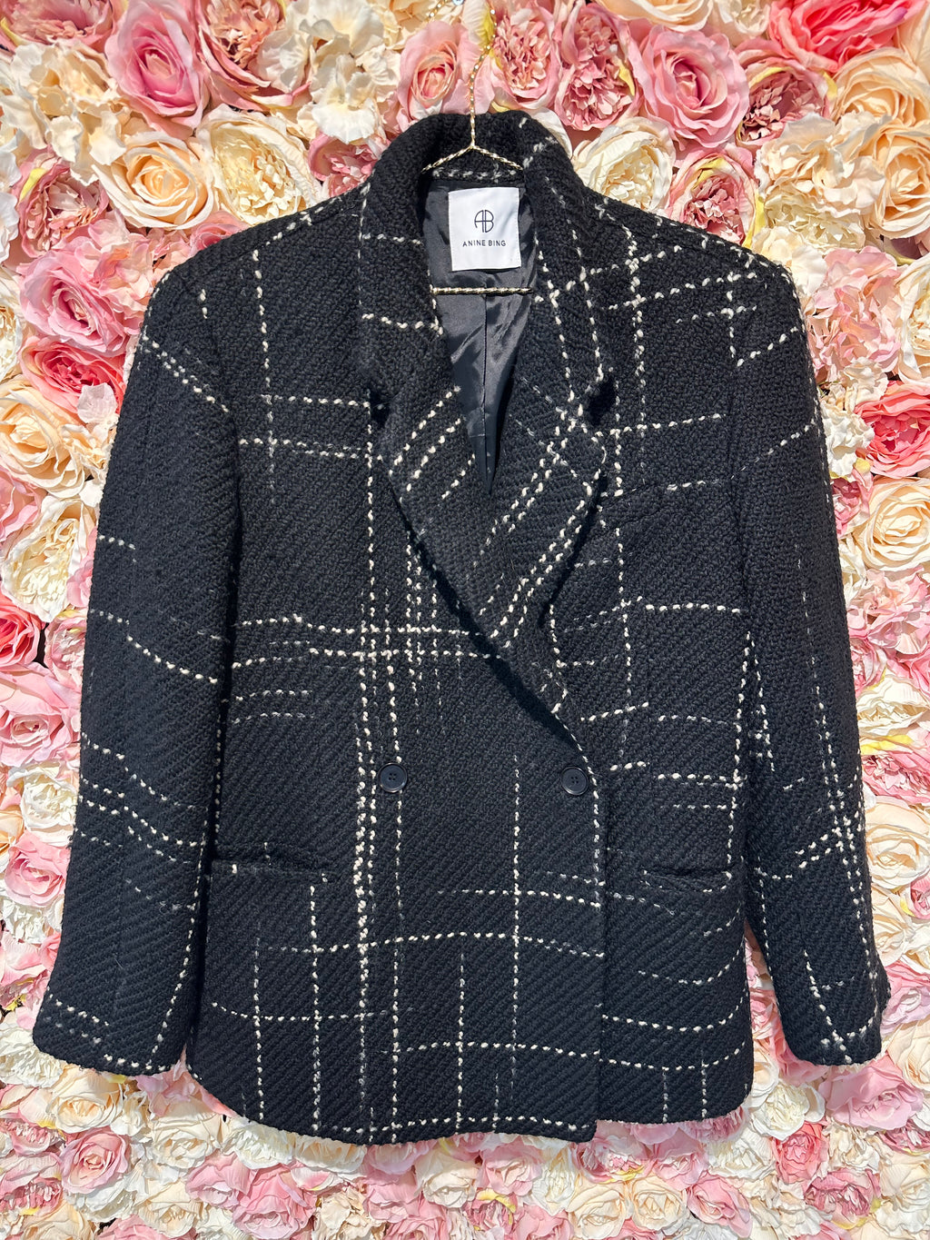 Anine Bing Black Plaid Kaia Blaia Blazer