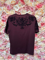 Dolce &amp; Gabbana T-Shirt bordeaux with velvet details