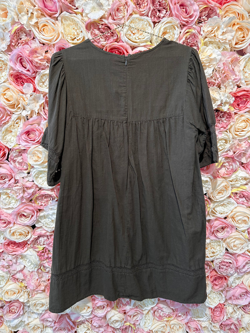 Zara Boho Dress Green with Shorts underneath