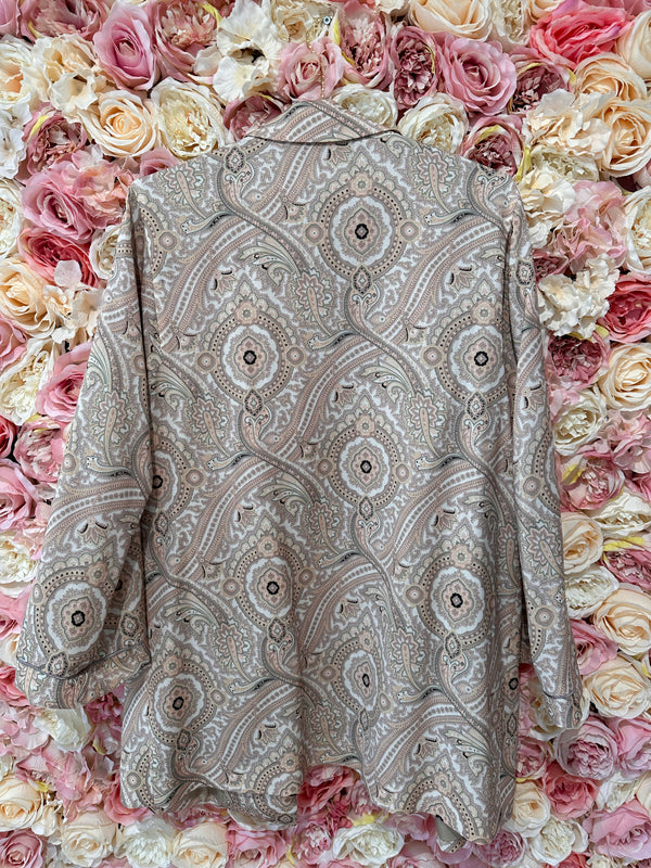 Etro Silk Blazer Jacket with Paisley Pattern Beige