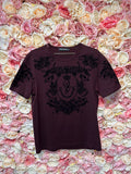 Dolce &amp; Gabbana T-Shirt bordeaux with velvet details