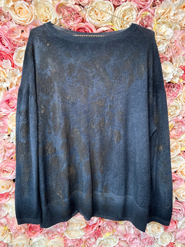 Avant Toi Sweater with Shimmer Details Blue Brown