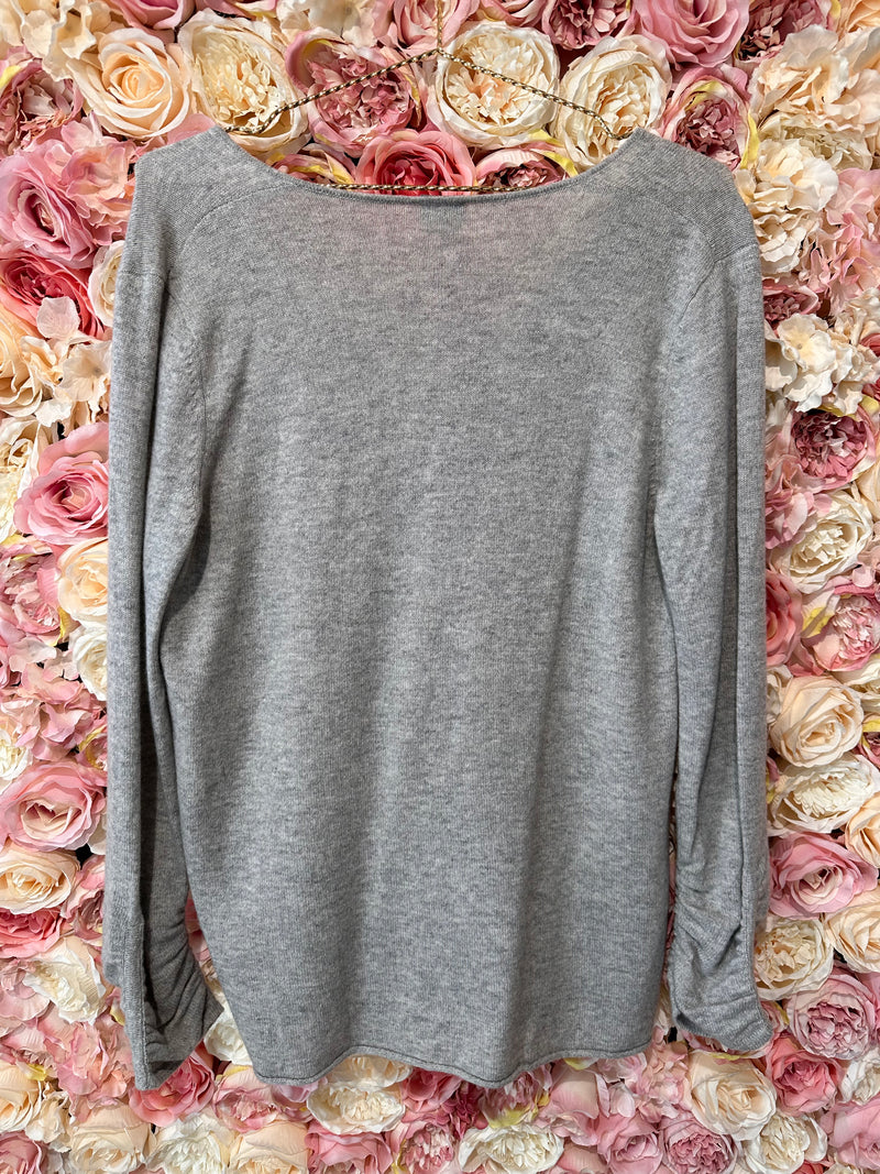 FTC Cashmere Sweater Grey with wrinkled Sleeves