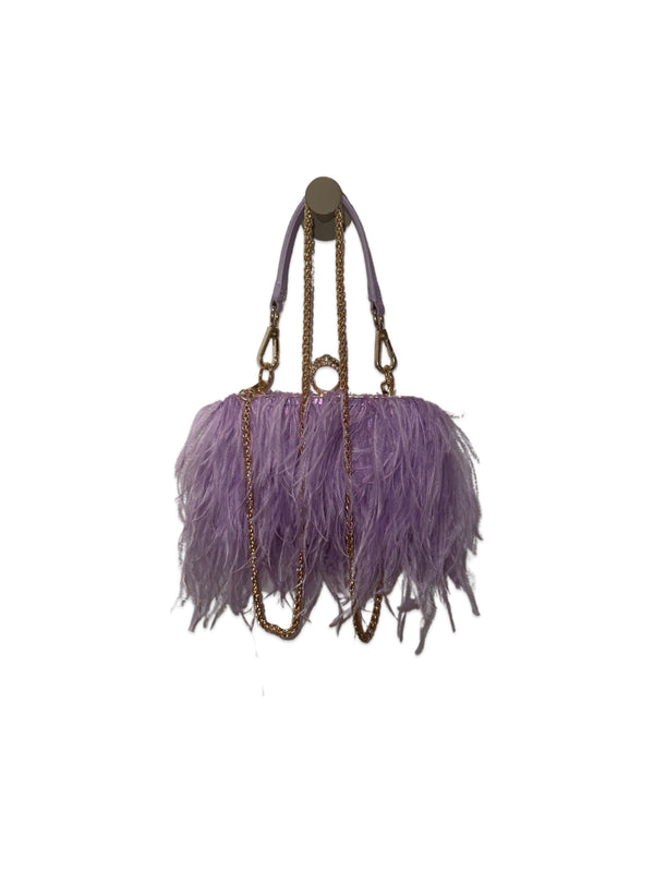 CW Design Feather Handbag Purple