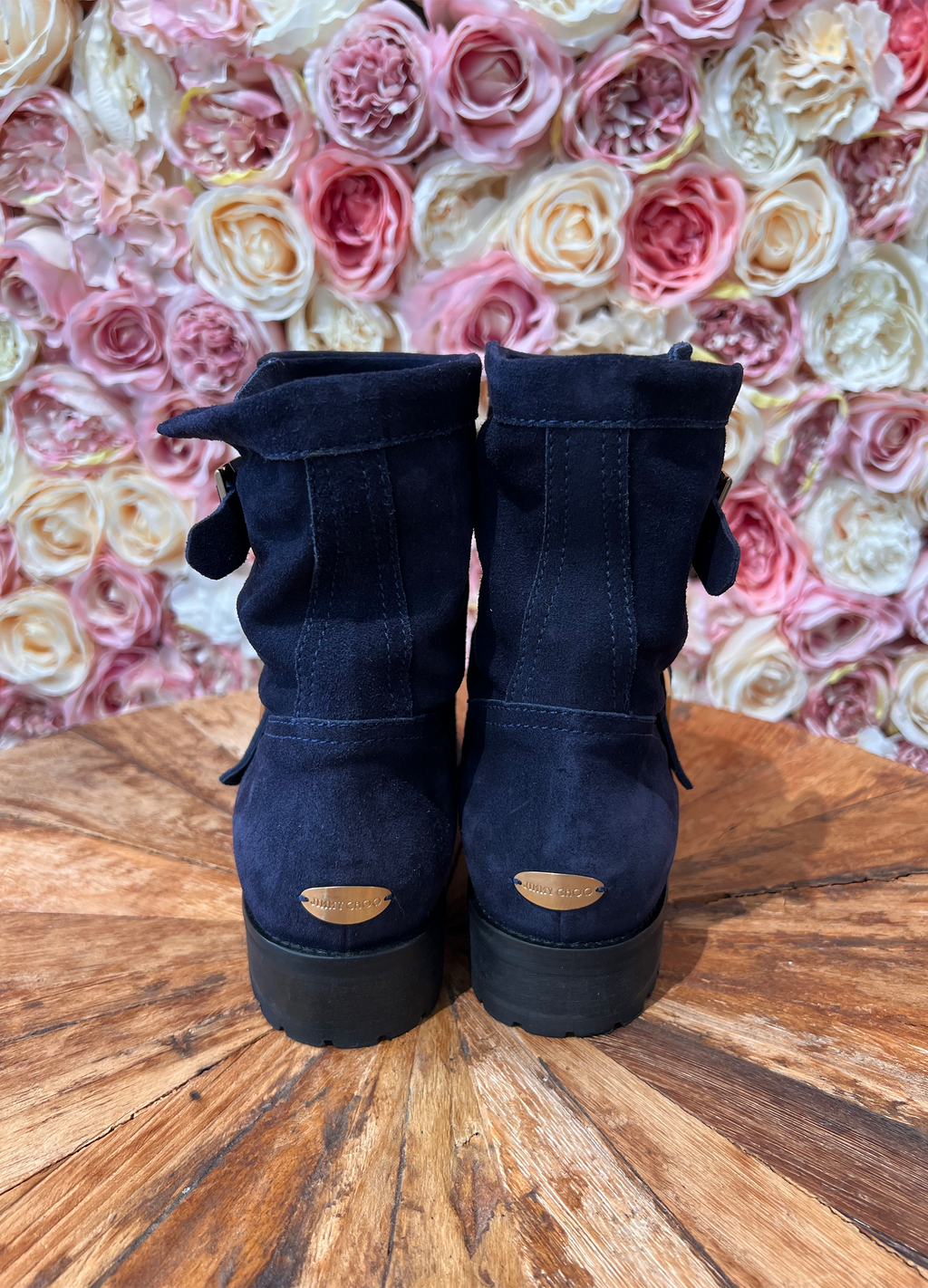 Jimmy Choo Biker Boots Suede Blue