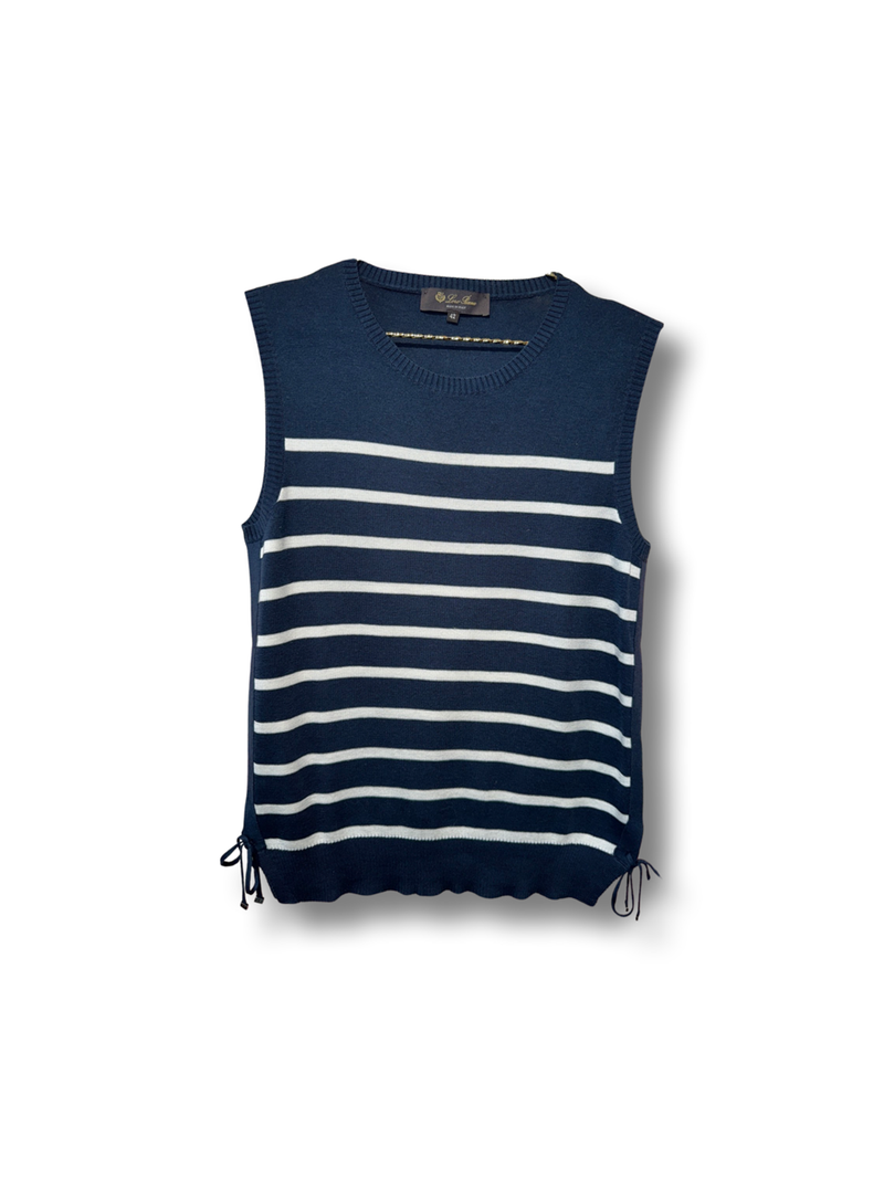 Loro Piana Silk Cotton Sleeveless Top Striped