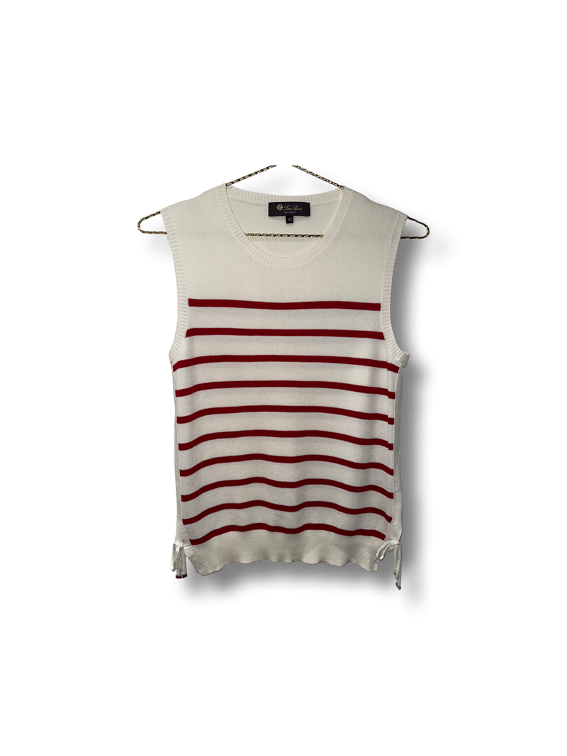 Loro Piana Silk Cotton Sleeveless Top Striped