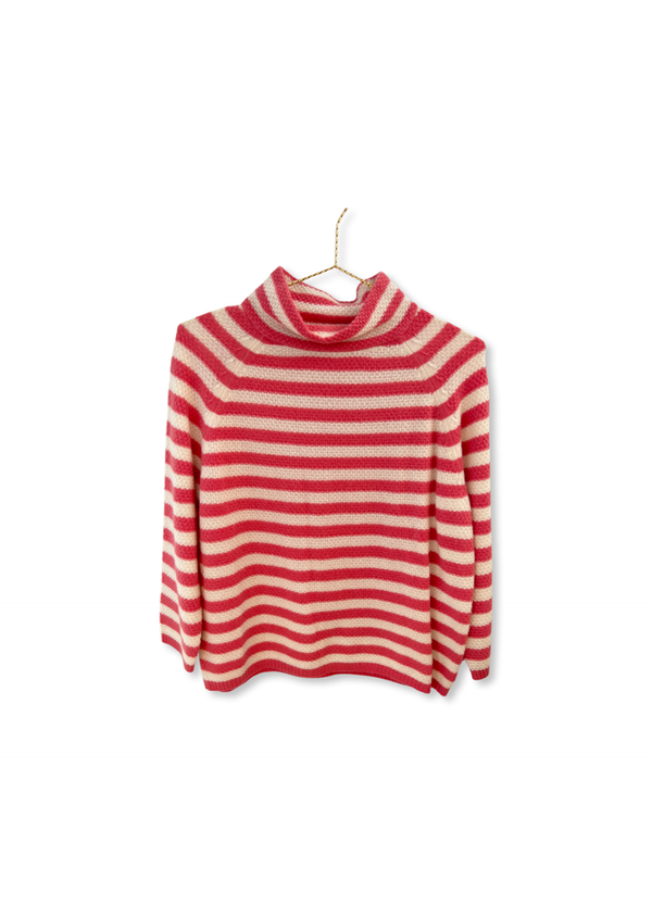 Max Mara Cashmere Sweater Pink White Striped