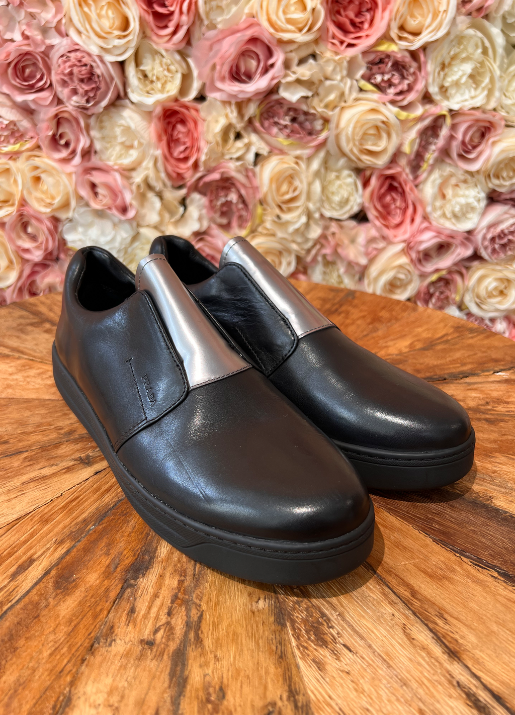 Prada Slip in Sneakers Black Silver