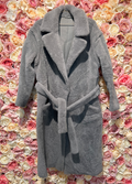 Règne Fils Teddy Coat Lambswool Grey Detachable Sleeves