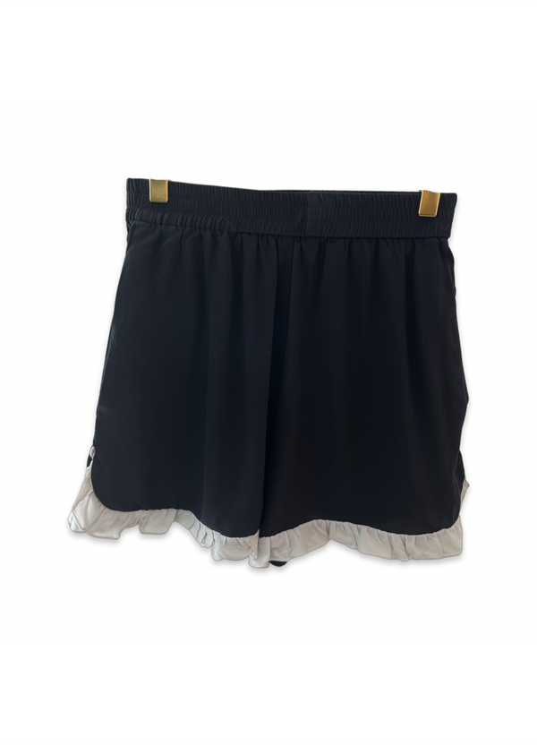 Rossella Jardini Silk Shorts with white Ruffles