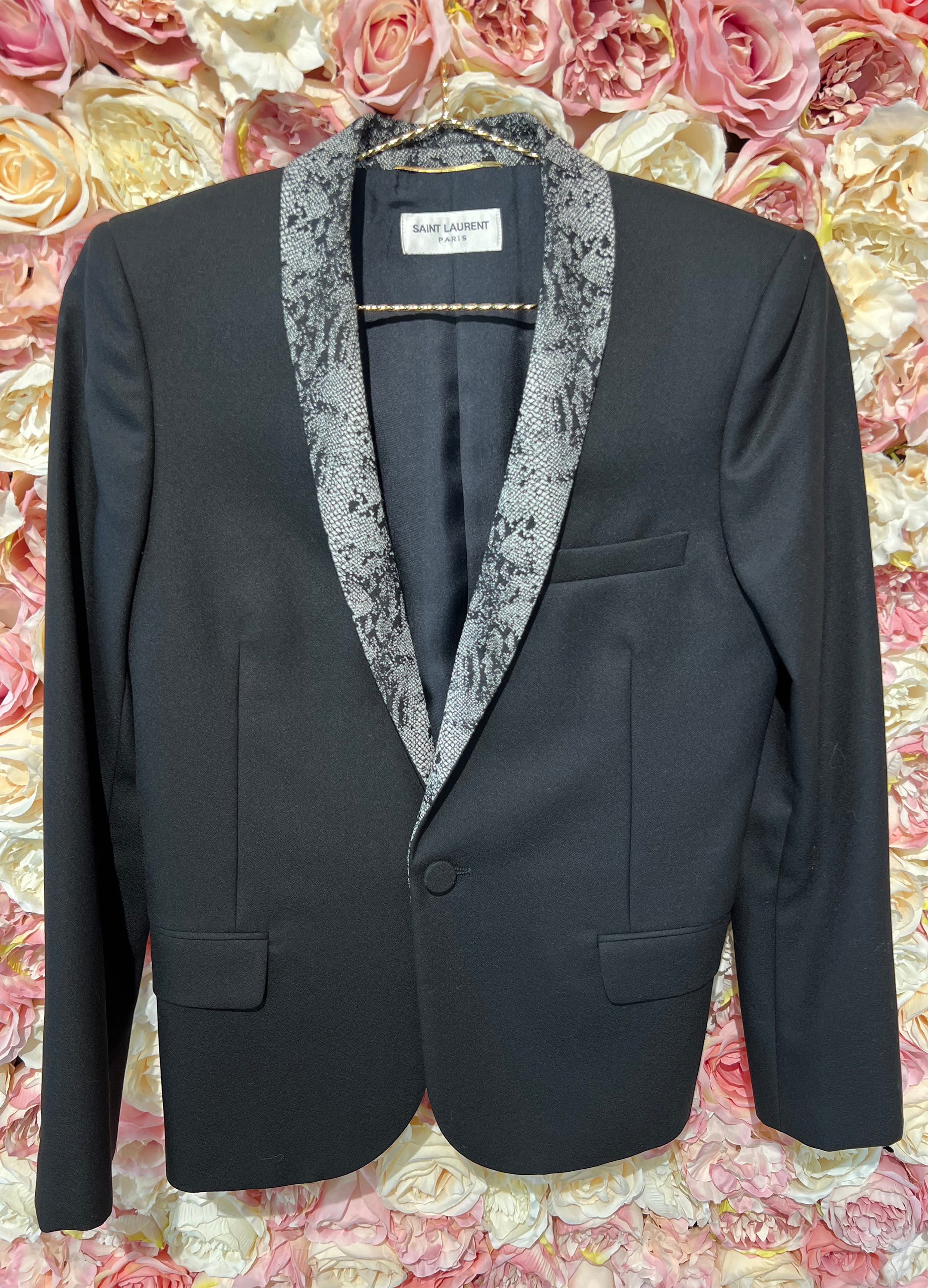Saint Laurent Blazer Black with Snake Pattern on Collar