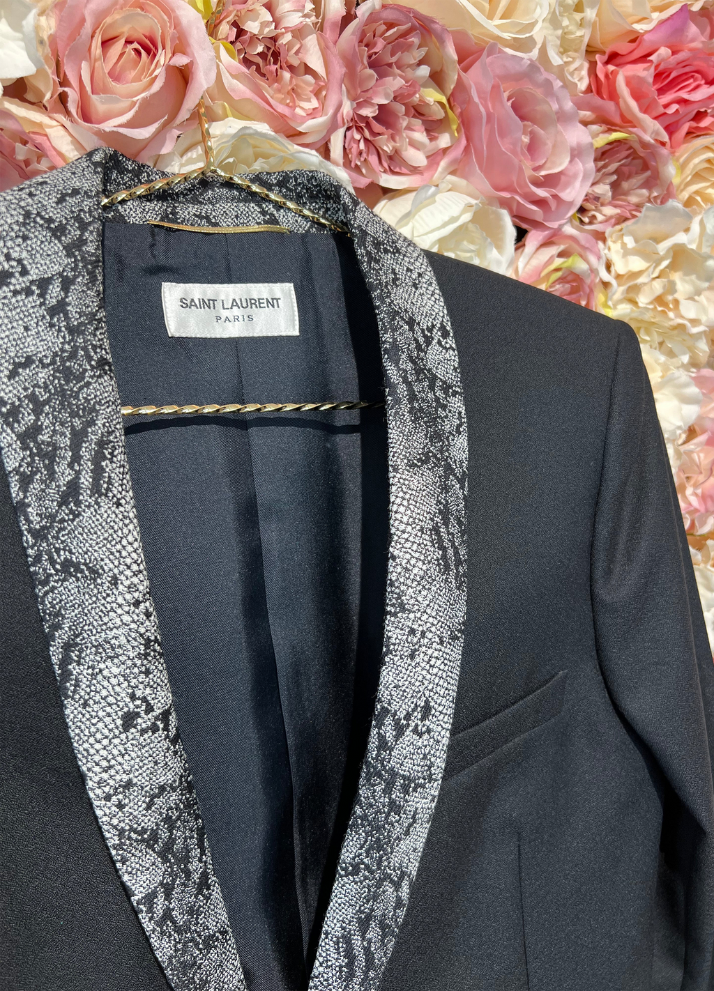 Saint Laurent Blazer Black with Snake Pattern on Collar