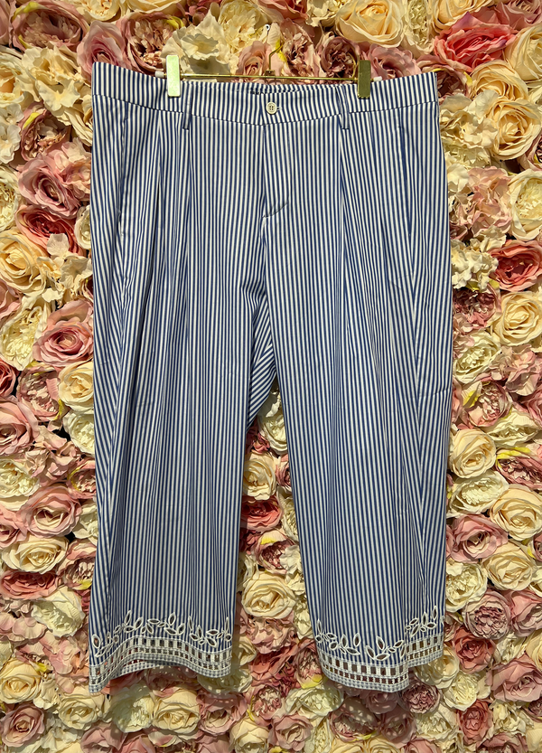 Ermmano Scervino Striped Cotton Pants Crop