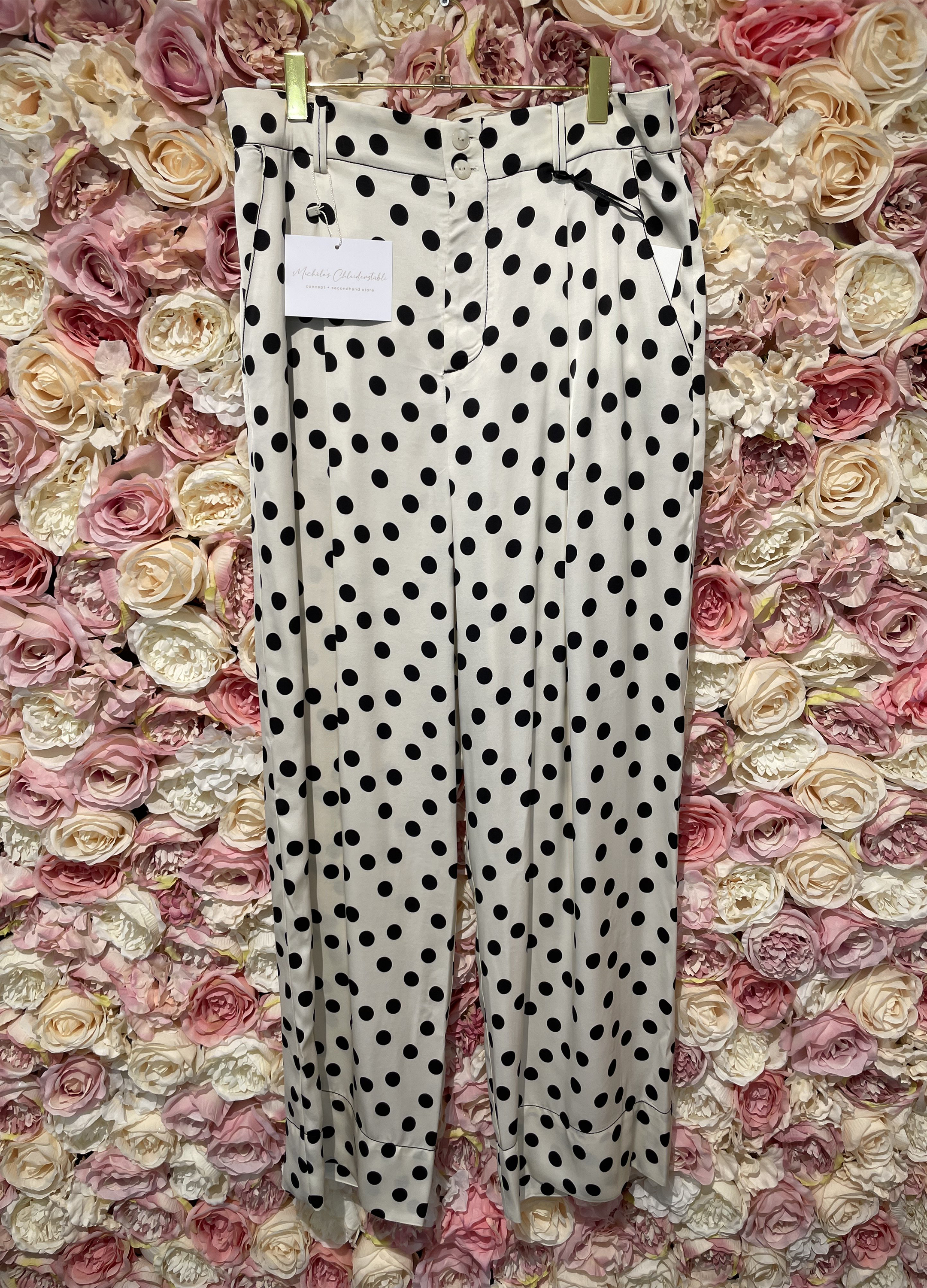 Zara Pants Polka Dot White Black
