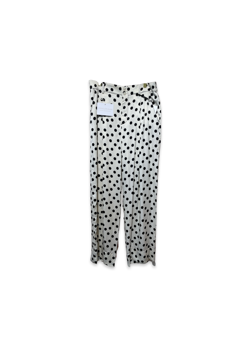 Zara Pants Polka Dot White Black